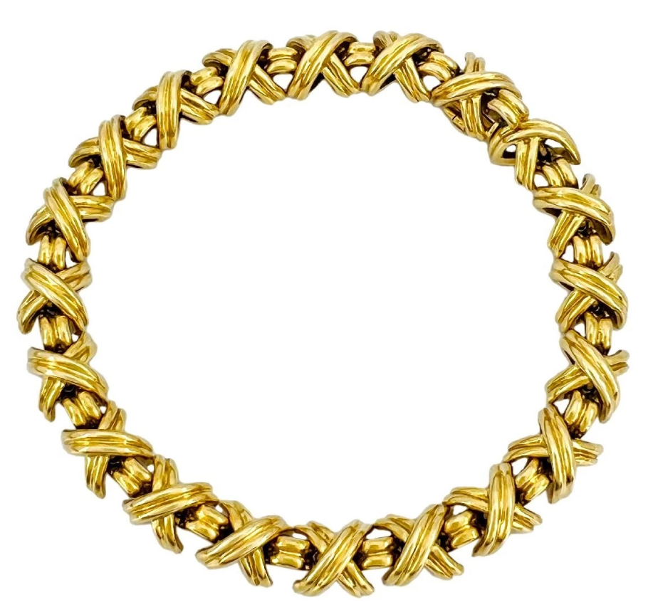 18Y "Tiffany & Co" "X" Bracelet