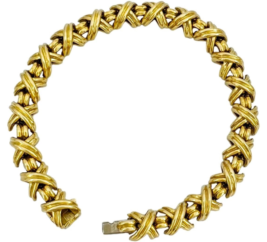 18Y "Tiffany & Co" "X" Bracelet