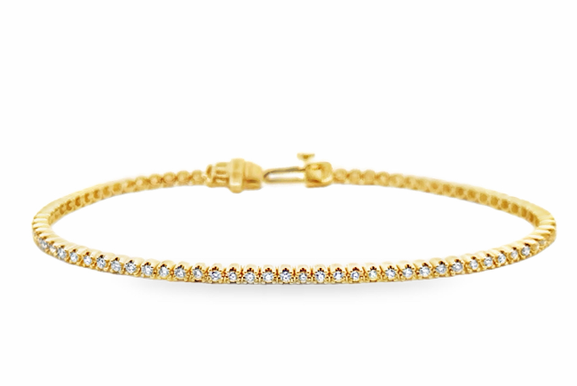 14Y Illusion Style Round Diamond Link Bracelet 1.08ctw