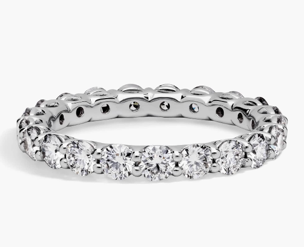 18W Round Diamond Eternity Band Sz 6.5 1.95ctw