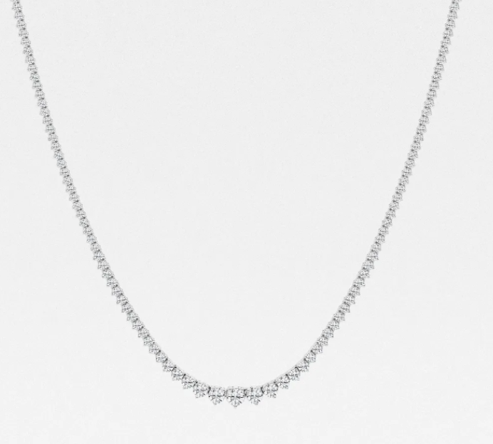 18W Diamond Riviera Necklace 8.58ctw 18"