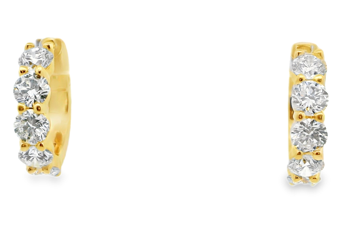 14Y Round Lab Grown Diamond Hoop Earrings 20mm 4.20ctw