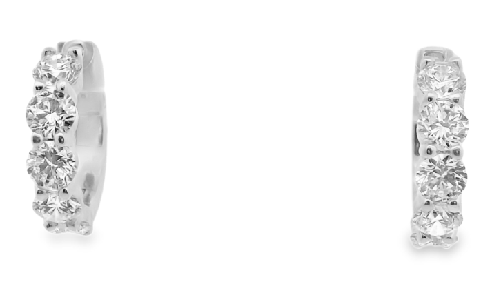 14W Round Lab Grown Diamond Hoop Earrings 20m 4.20ctw