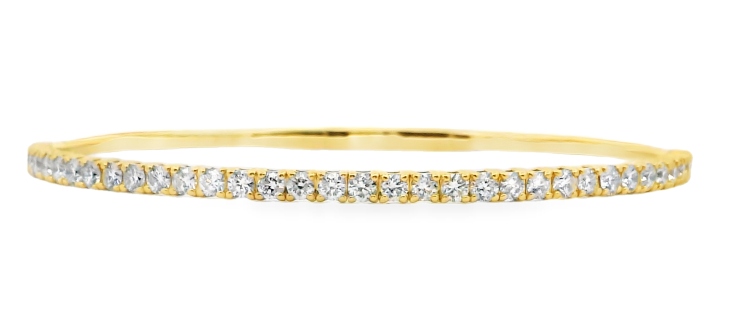 14Y Shared Prong Round Diamond Flexi Bangle Bracelet 1.97ctw I/SI1