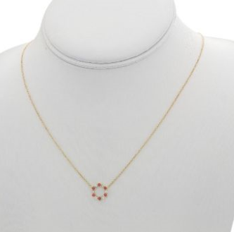 Roman Jules - 14Y Rd Bezel Set Ruby and Diamond Necklace