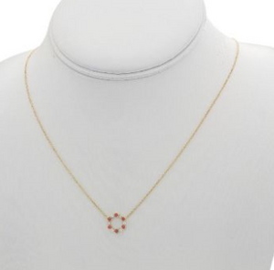 Roman Jules - 14Y Rd Bezel Set Ruby and Diamond Necklace