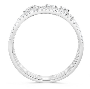 14W 5 Band Scatter Diamond Wide Open Concept Ring  124D=1.00ctw