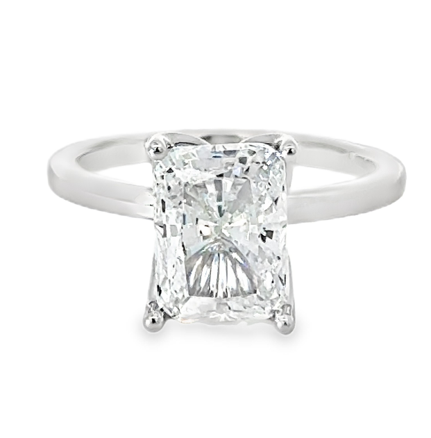 14W Radiant Petal Head Solitaire Semi-Mount Engagement Ring sz 6
