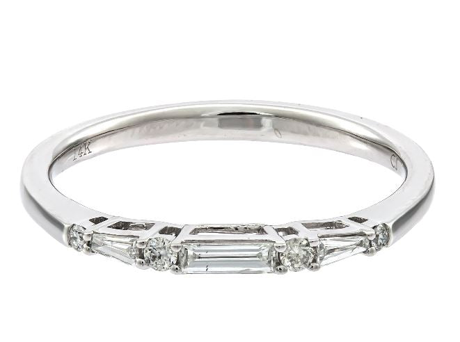 14W Tapered/Straight Baguette and Round Diamond Band sz 6.5