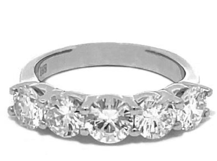 14W .75cttw H-I/SI2 5-Rd Dia Shared Prong Band sz 6.5