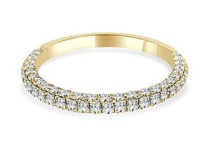 14KY Round 3 Sided Pave Band sz 6.5