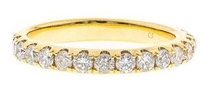 14Y Microprong Set Round Diamond 3/4 Way Band sz 7
