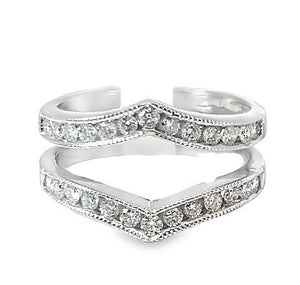 14W Miligrained Channel Set Diamond Ring Guard .52cts tw sz 6