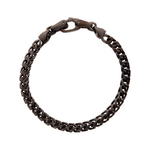 Stainless Steel 5mm Black Sandblast Franco Chain Bracelet