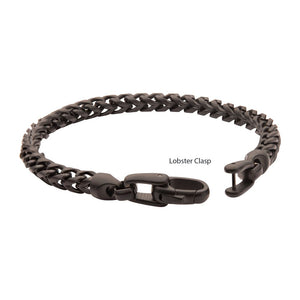 Stainless Steel 5mm Black Sandblast Franco Chain Bracelet