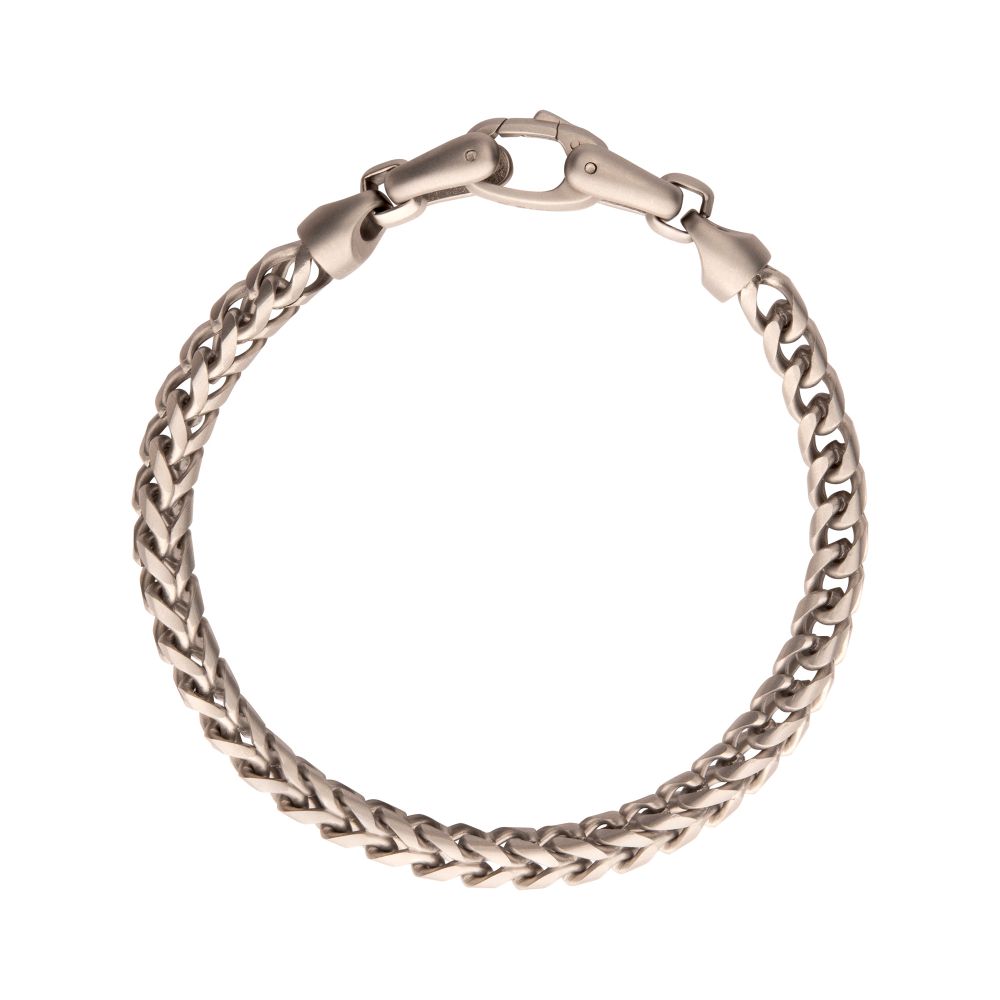 Stainless Steel 5mm Sandblast Franco Chain Bracelet