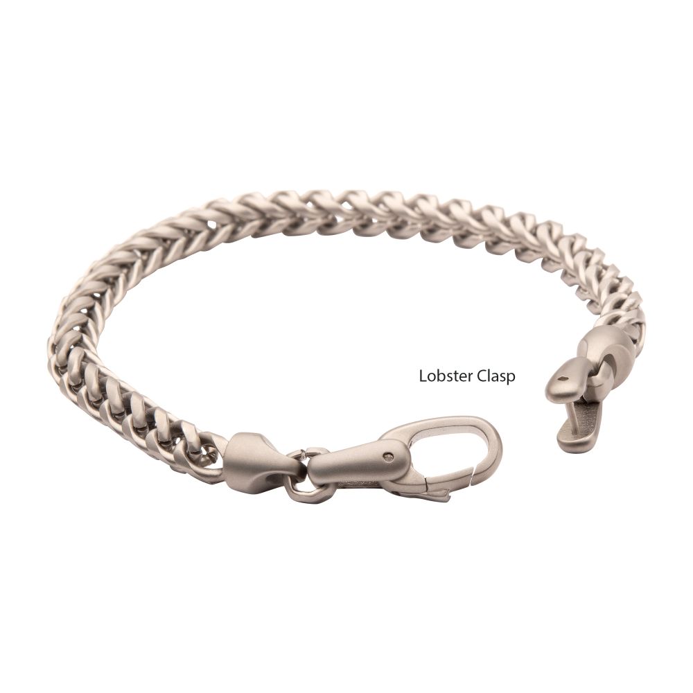 Stainless Steel 5mm Sandblast Franco Chain Bracelet