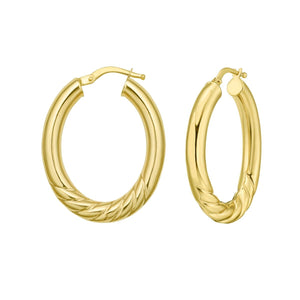 14Y Polished Twisted Medium Hoops with Hinged Closure