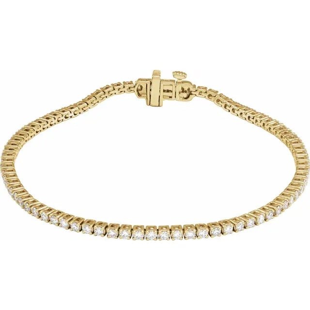 14Y Round Lab Grown Diamond Tennis Bracelet 7"