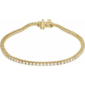 14Y Round Lab Grown Diamond Tennis Bracelet 7"