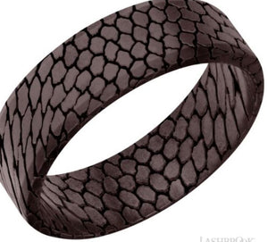 Superconductor Noir 7mm Beveled Band with Bead Etch Finish Size 10