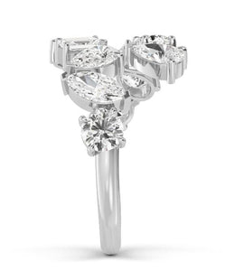 14W Lab Grown Diamond Multi-Shape Bypass Ring sz 7