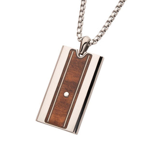 Titanium and Whiskey Barrel Wood Inlay with Embedded Guitar String Pendant