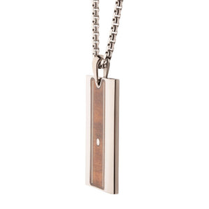 Titanium and Whiskey Barrel Wood Inlay with Embedded Guitar String Pendant