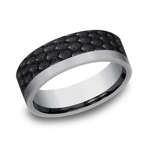 tantalum and black titanium comfort-fit design wedding band