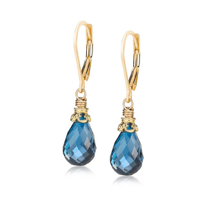 london blue topaz earrings in vermeil