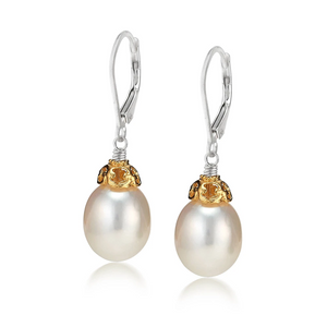 large pearl drop earrings with 18k gold vermeil