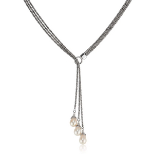 triple strand pearl lariat