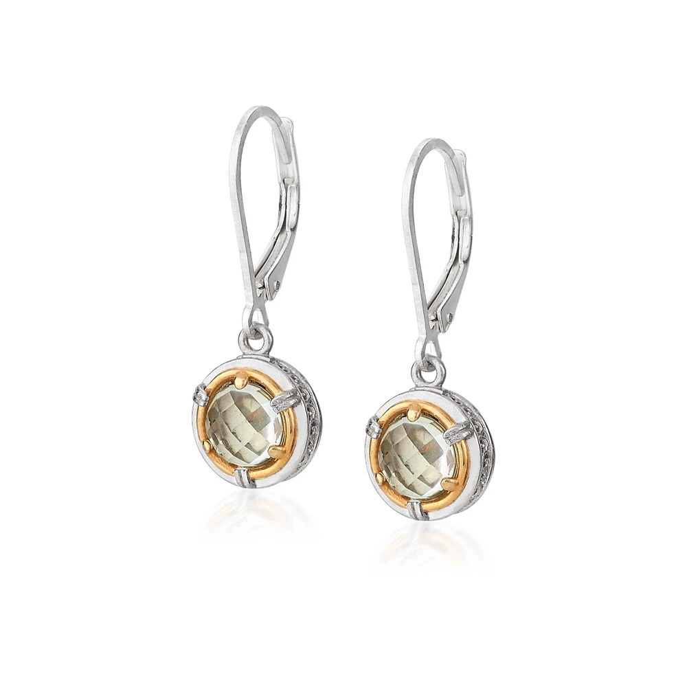 petite green amethyst earrings with 18k gold vermeil