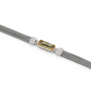 east-west green amethyst bracelet with 18k gold vermeil