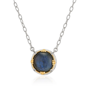 large round labradorite with 18k gold vermeil necklace