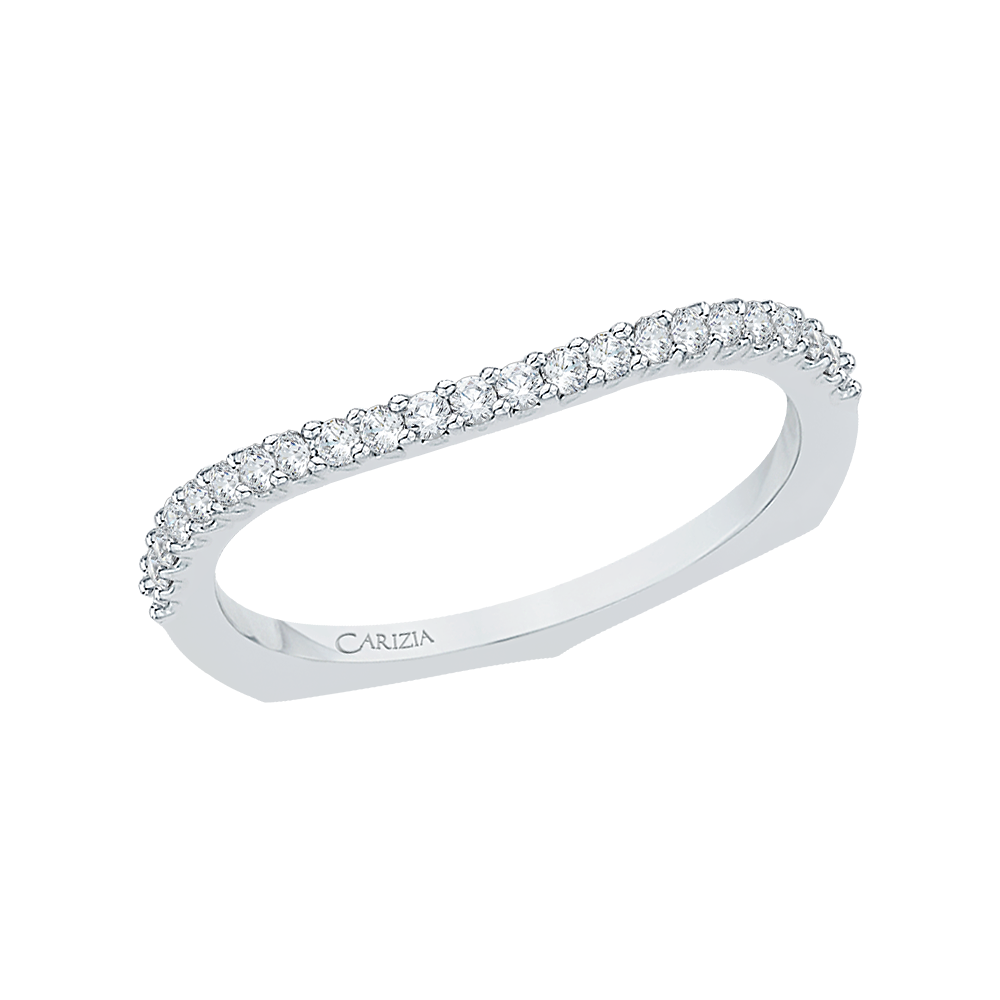 14K White Gold Round Diamond Wedding Band