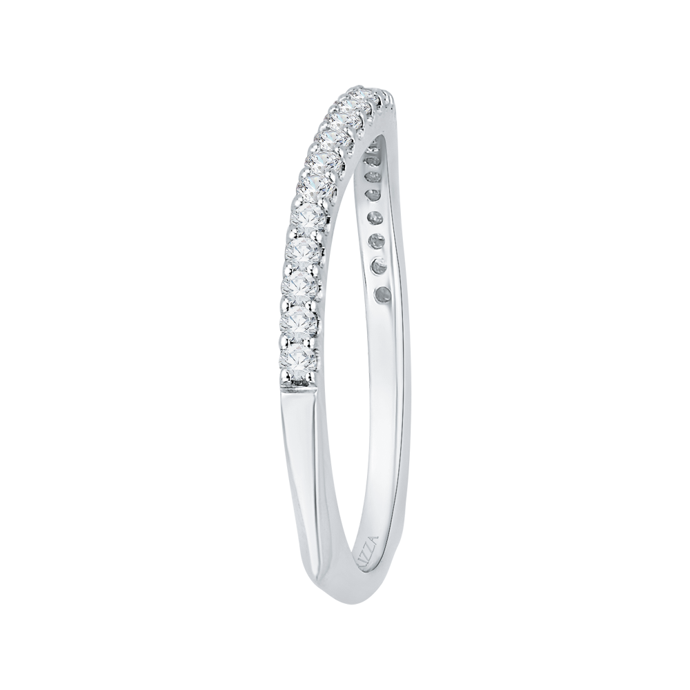 14K White Gold Round Diamond Wedding Band