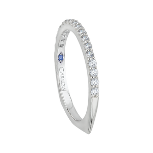 Round Diamond Half Eternity Wedding Band with Euro Shank In 14K White Gold