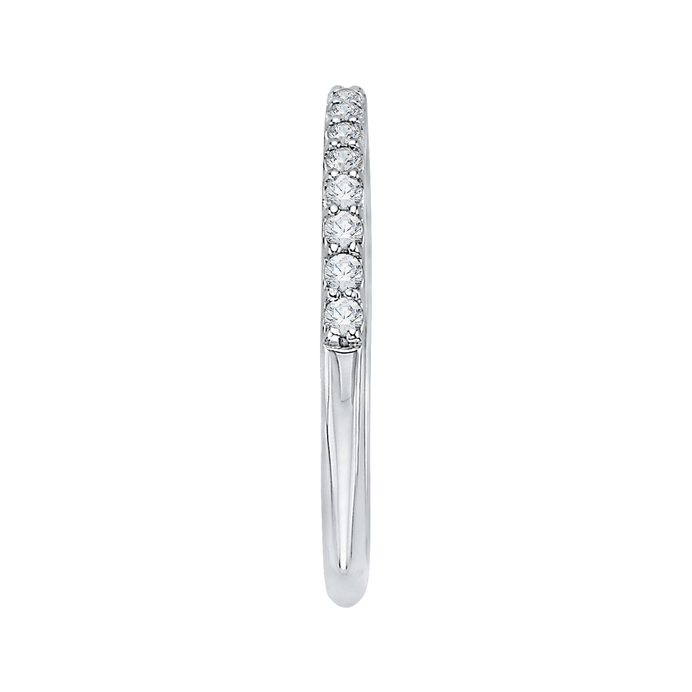 Round Diamond Half Eternity Wedding Band with Euro Shank In 14K White Gold