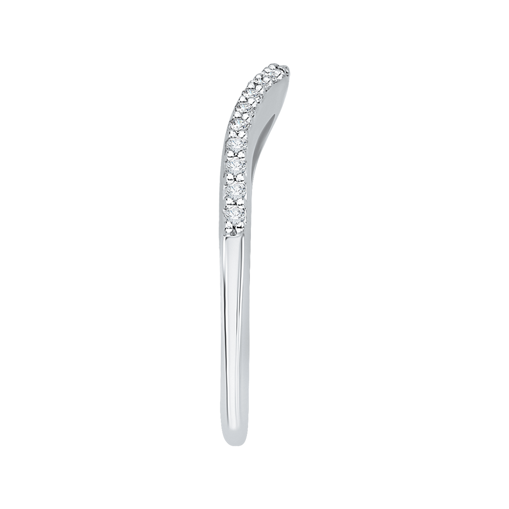 14K White Gold Diamond Half Eternity Euro shank Wedding Band