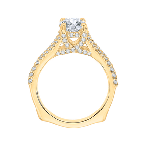 14K Yellow Gold Round Diamond Engagement Ring with Split Shank (Semi Mount)