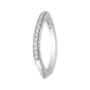 14K White Gold Diamond Wedding Band with Euro Shank