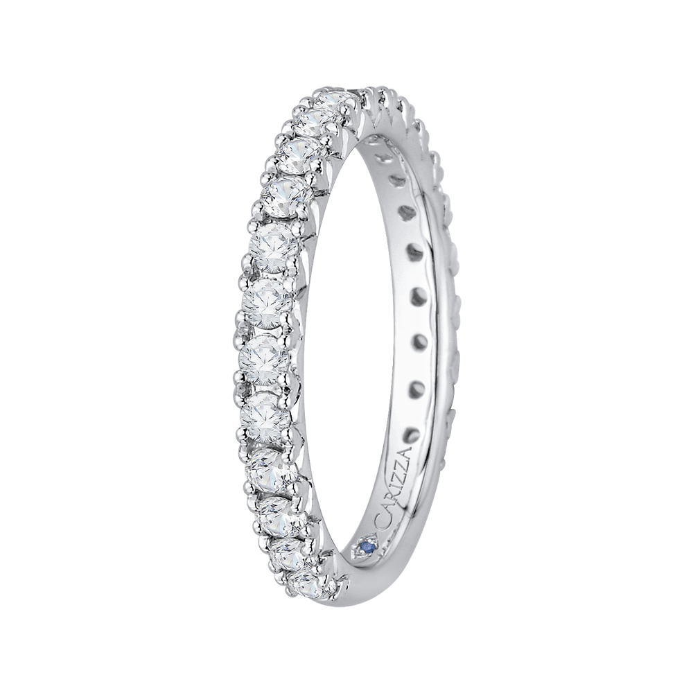 14K White Gold Diamond Wedding Band