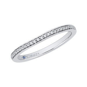 14K White Gold Round Diamond Half Eternity Wedding Band