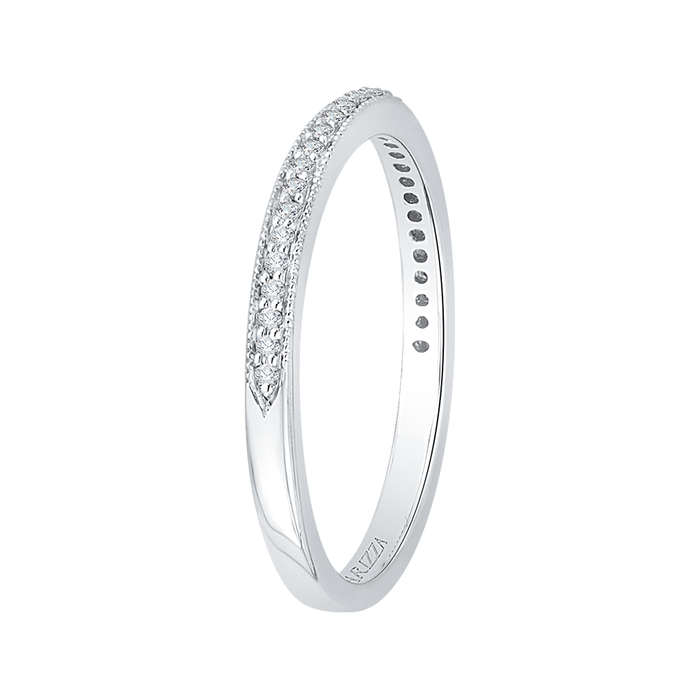 14K White Gold Round Diamond Half Eternity Wedding Band