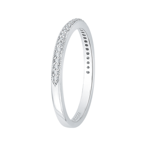 14K White Gold Round Diamond Half Eternity Wedding Band