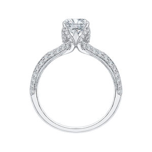 14K White Gold Round Diamond Engagement Ring with Split Shank (Semi Mount)