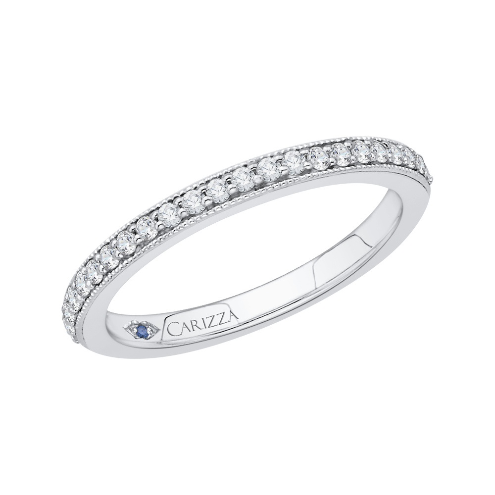 Round Diamond Wedding Band In 14K White Gold