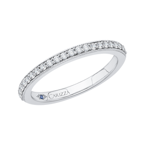 Round Diamond Wedding Band In 14K White Gold