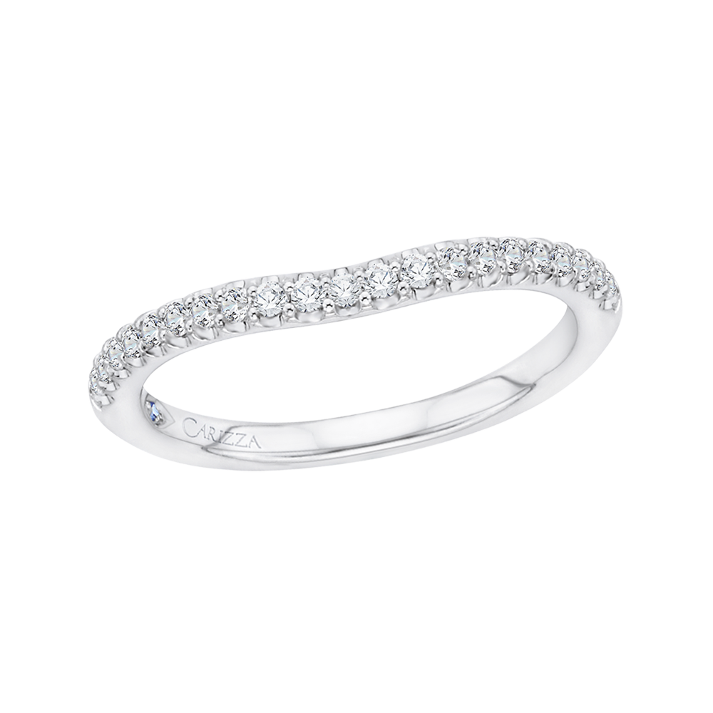 14K White Gold Round Diamond Wedding Band